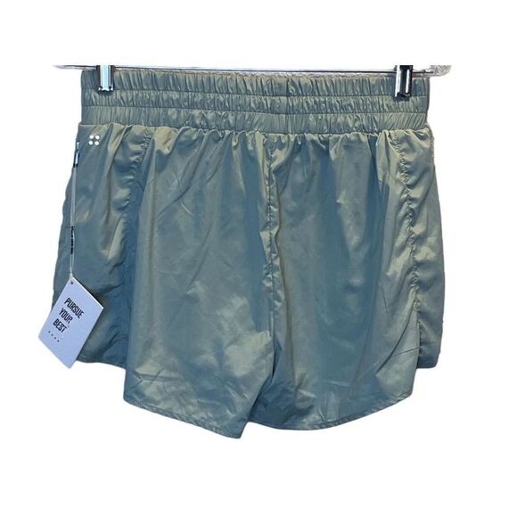 ACTA Womens Running Shorts Size Large Green Elastic Waistband 2.5” Inseam Pocket - Picture 2 of 10